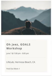 Oh Jeez Goals workshop by Live Boldly Coaching