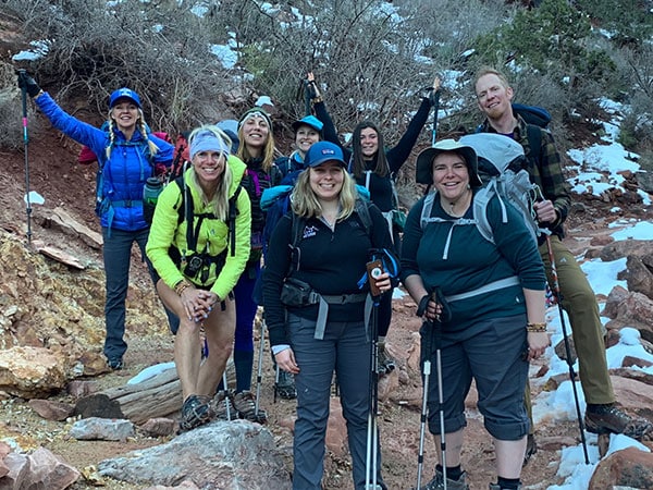 Sara Schulting-Kranz and group in the Grand Canyon