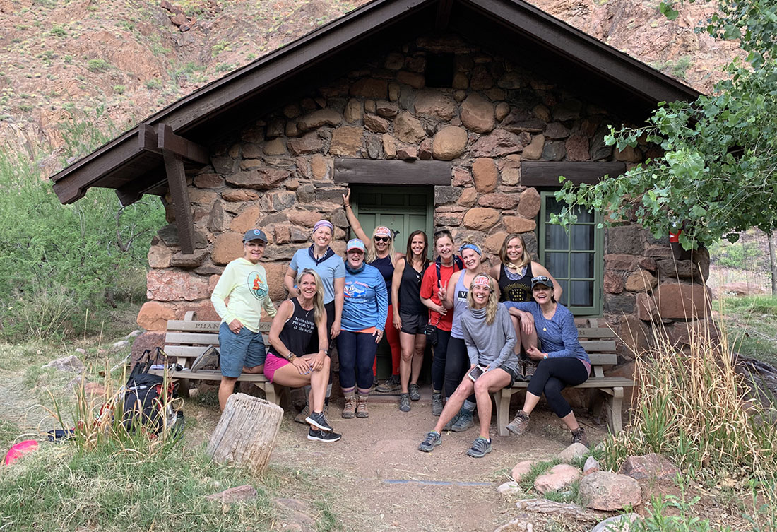 Sara Schulting-Kranz in the Grand Canyon with coaching group