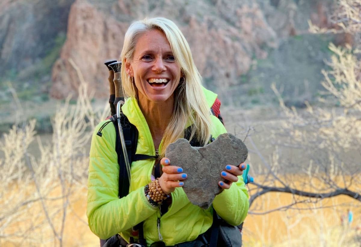 Sara Schulting Kranz with heart shaped rock