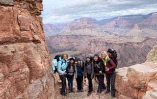 Group hiking in Grand Canyon