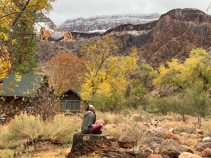 Meditating at the bottom of the Grand Canyon