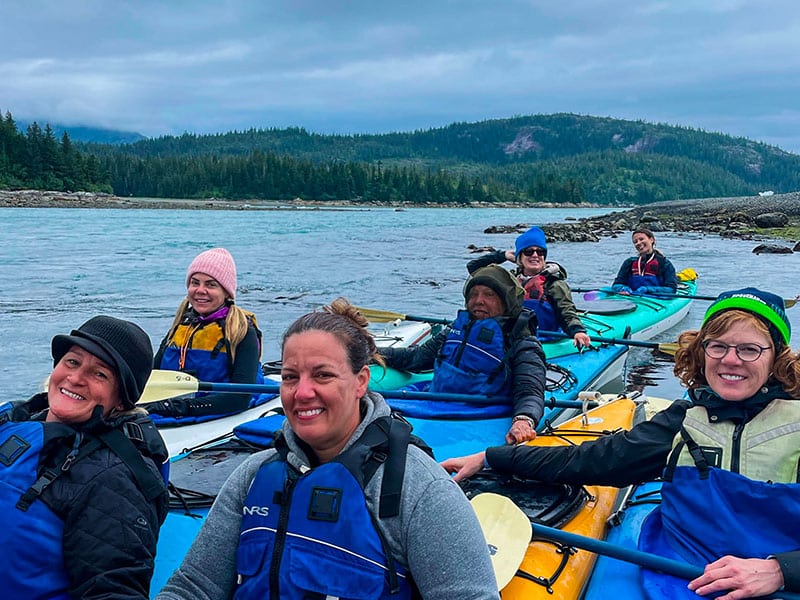 women in Kayaks in Alaska